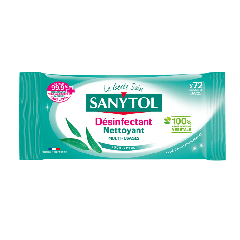 Lingettes Désinfectantes Nettoyantes Multi-Usages Sanytol Eucalyptus