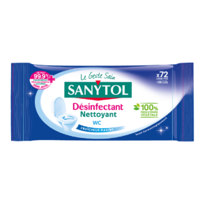 Lingettes Désinfectantes Nettoyantes WC Sanytol Fraîcheur Marine