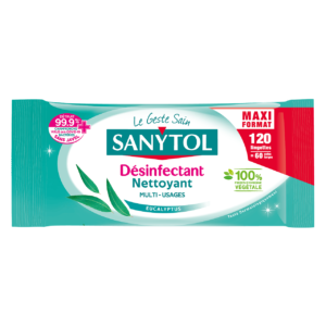 Lingettes Désinfectantes Nettoyantes Sanytol Multi Usages Eucalyptus