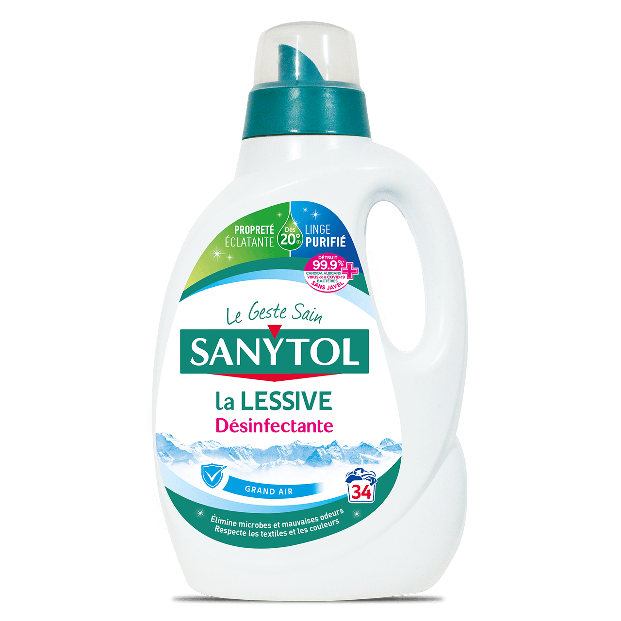 Lessive désinfectante et Antibactérienne Sanytol Grand Air