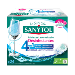 Tablettes Lave-Vaisselle Désinfectantes 4 en 1 Sanytol