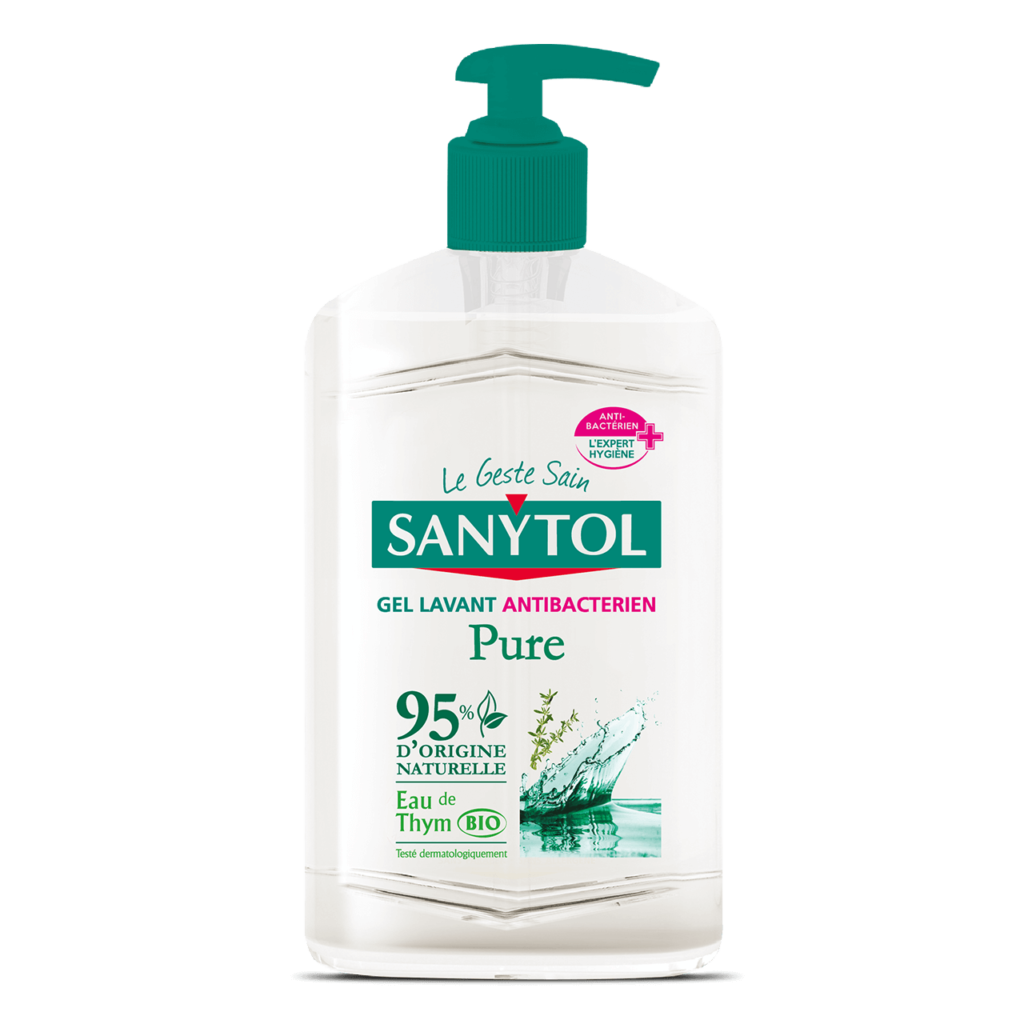 Gels Mains Lavant Antibactérien Pure Sanytol Eau de Thym Bio