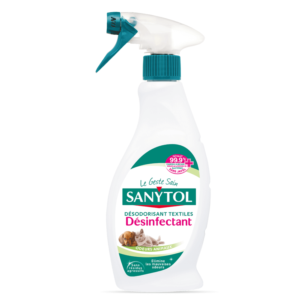 Spray Désodorisant Textile Désinfectant Sanytol Odeurs Animaux