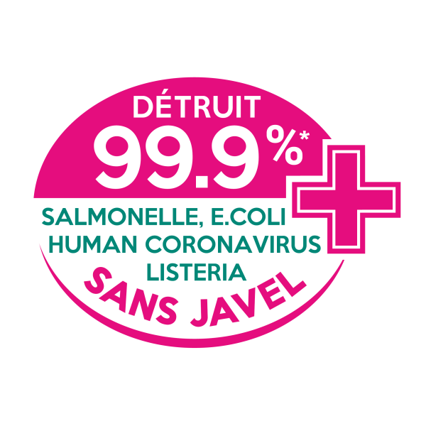 Détruit 99,9% des bactéries, Salmonelle, E.Coli, virus Covid-19 et Listeria sans javel