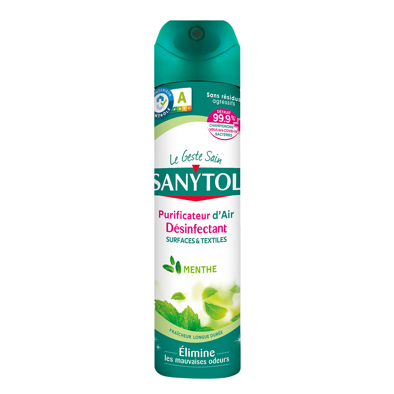 SANYTOL Spray purificateur d'air & désinfectant surfaces et textiles menthe  300ml pas cher 