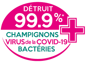 Détruit 99.9% des champignons, virus de la Covid-19 et bactéries