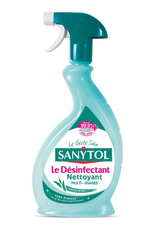 Spray Sanytol Désinfectant Nettoyant Multi-Usages Eucalyptus