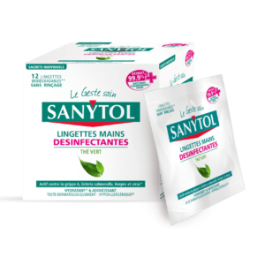 Lingettes Mains Désinfectantes Sanytol Thé Vert